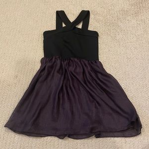 NWT Sally Miller girls dress sz Large (12) halter black purple chiffon skirt